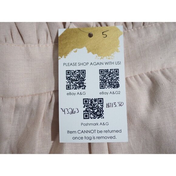 The Femm, Kaiya Rose Pink 100% Linen Shorts $265 NWT! US Size M - Picture 12 of 12